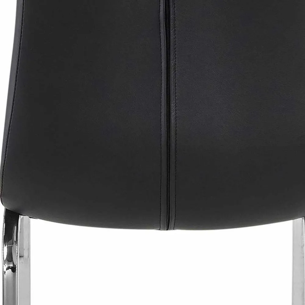 Wohnen Stühle<Kunstleder Esstischstühle in Schwarz - Stufanias (2er Set)
