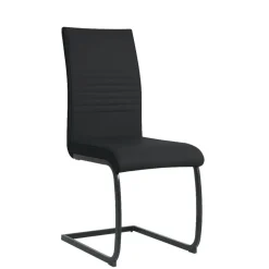 Wohnen Stühle<Kunstleder Freischwinger in Schwarz - Pencras (2er Set)