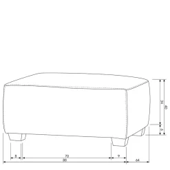 Wohnen Hocker<Kunstleder Polsterhocker 88x40x64 cm - Olterva