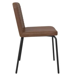 Wohnen Stühle<Kunstleder Polsterstühle in Braun - Laddion (2er Set)