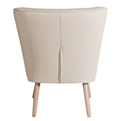 Wohnen Sessel<Kunstleder Retrosessel in Beige und Buche - Sylverta