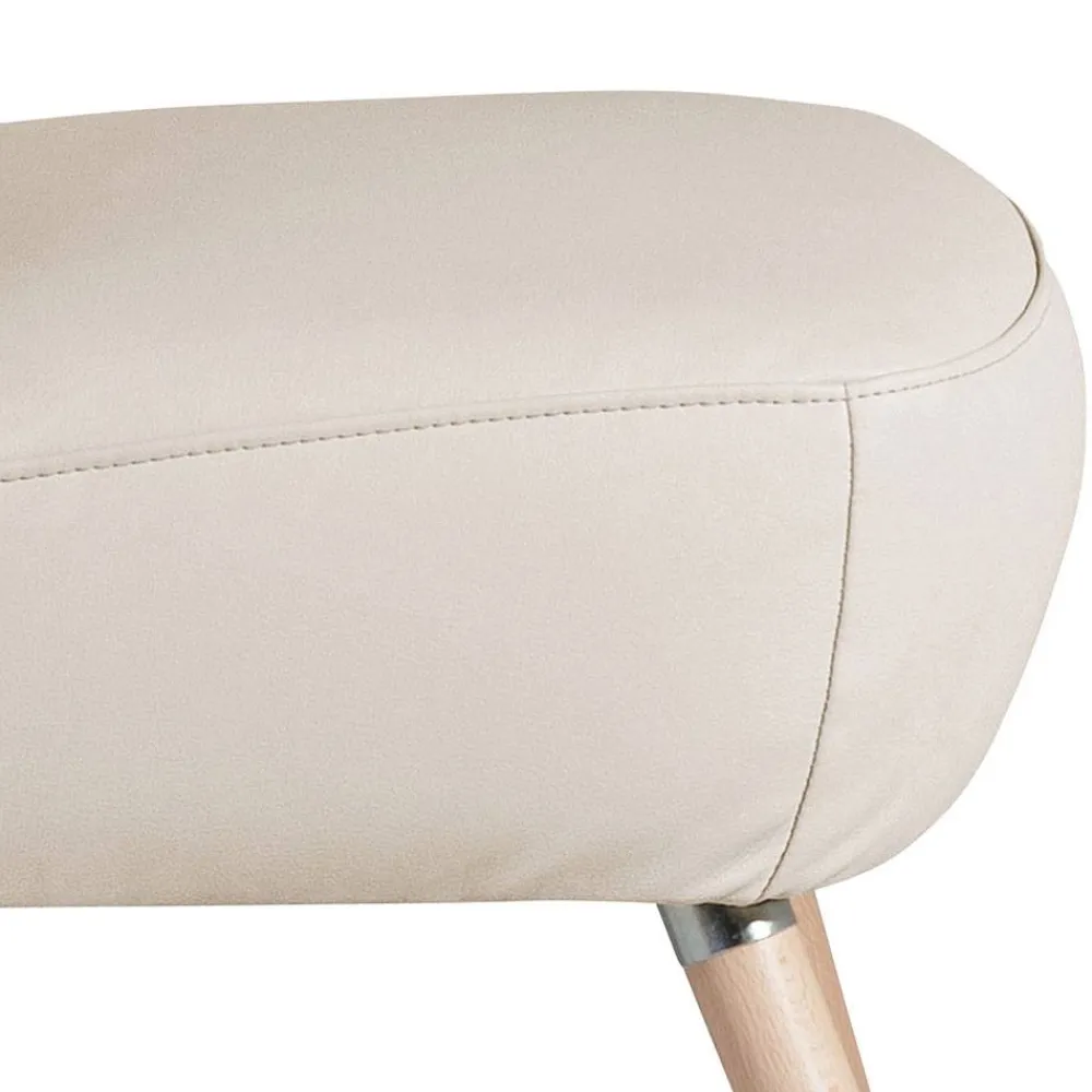 Wohnen Sessel<Kunstleder Retrosessel in Beige und Buche - Sylverta