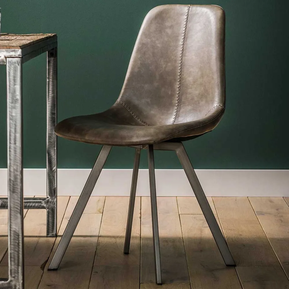 Wohnen Stühle<Kunstleder Schalenstühle in Taupe - Winary (4er Set)