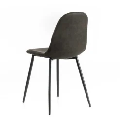 Wohnen Stühle<Kunstleder Schalenstuhl in Anthrazit - Mocart (4er Set)