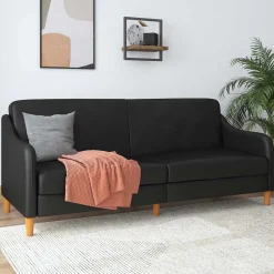 Wohnen Sofas<Kunstleder Schlafsofa in Schwarz - Marc