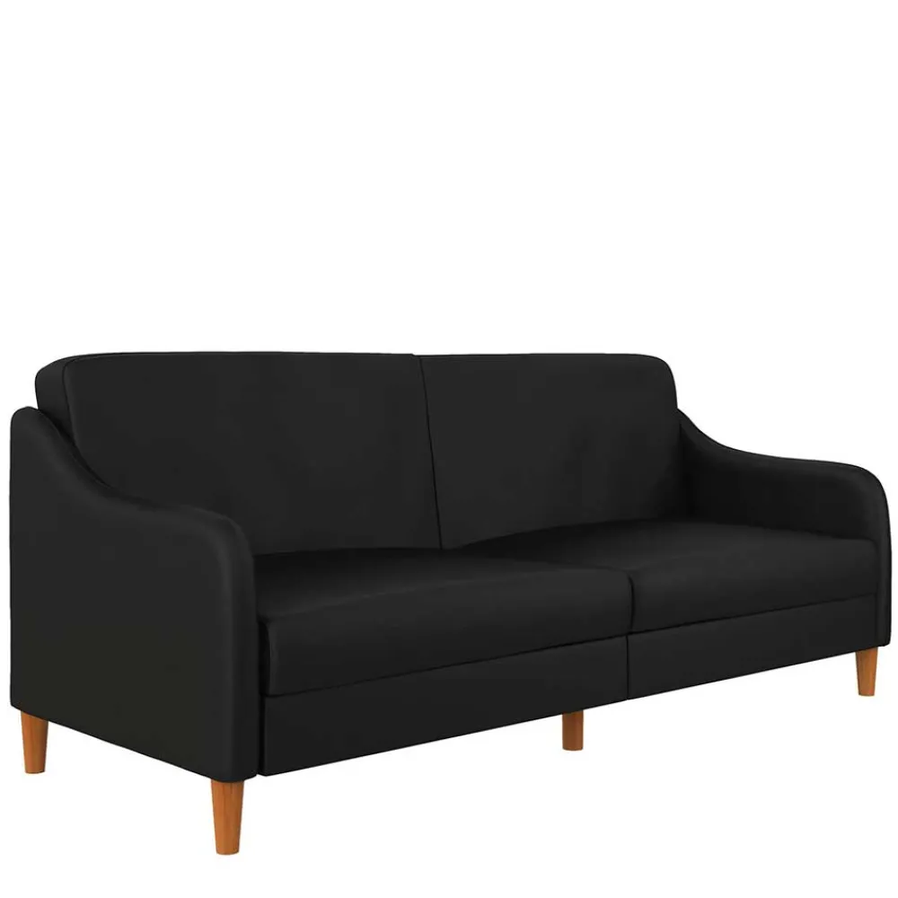 Wohnen Sofas<Kunstleder Schlafsofa in Schwarz - Marc