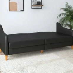 Wohnen Sofas<Kunstleder Schlafsofa in Schwarz - Marc