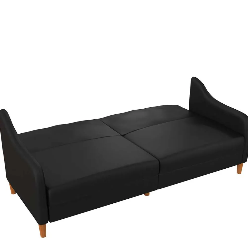 Wohnen Sofas<Kunstleder Schlafsofa in Schwarz - Marc