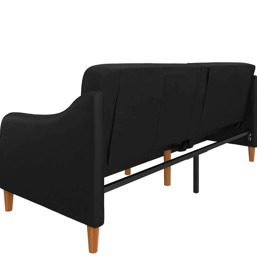 Wohnen Sofas<Kunstleder Schlafsofa in Schwarz - Marc