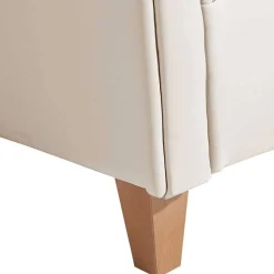 Wohnen Sessel<Kunstleder Wohnzimmersessel in Beige und Buche - That