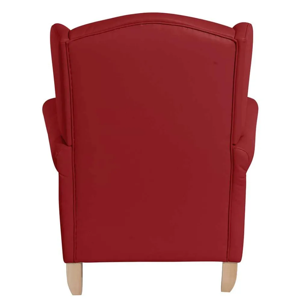 Wohnen Sessel<Kunstleder-Ohrensessel in Rot - Ponzas