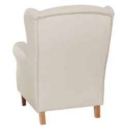 Wohnen Sessel<Kunstledersessel in Beige mit Buche Natur - Charleen