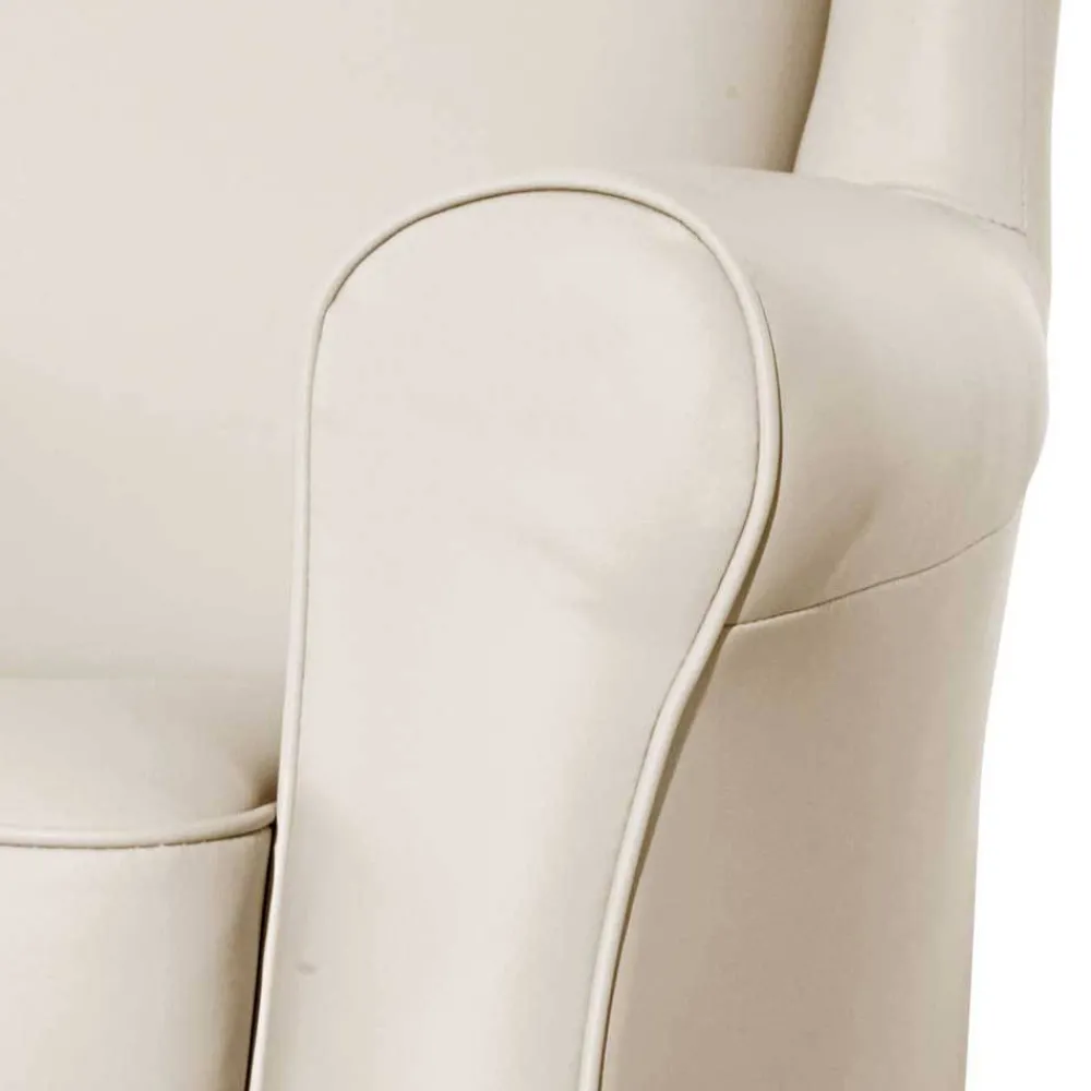 Wohnen Sessel<Kunstledersessel in Beige mit Buche Natur - Charleen