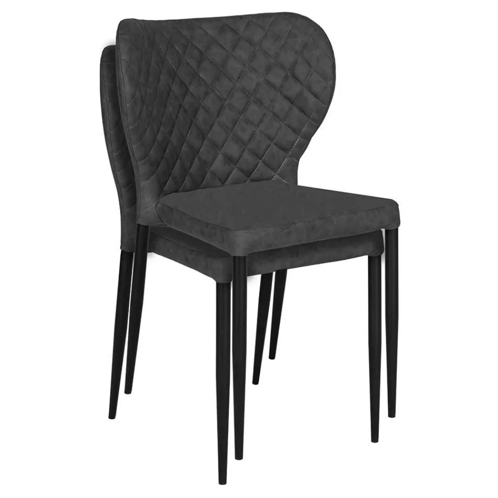 Wohnen Stühle<Kunstlederstühle mit Rauten Steppung - Trendenca (4er Set)
