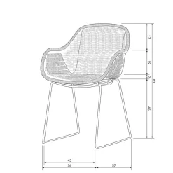 Wohnen Stühle<Kunstrattan Stühle in Schwarz - Delhia (2er Set)