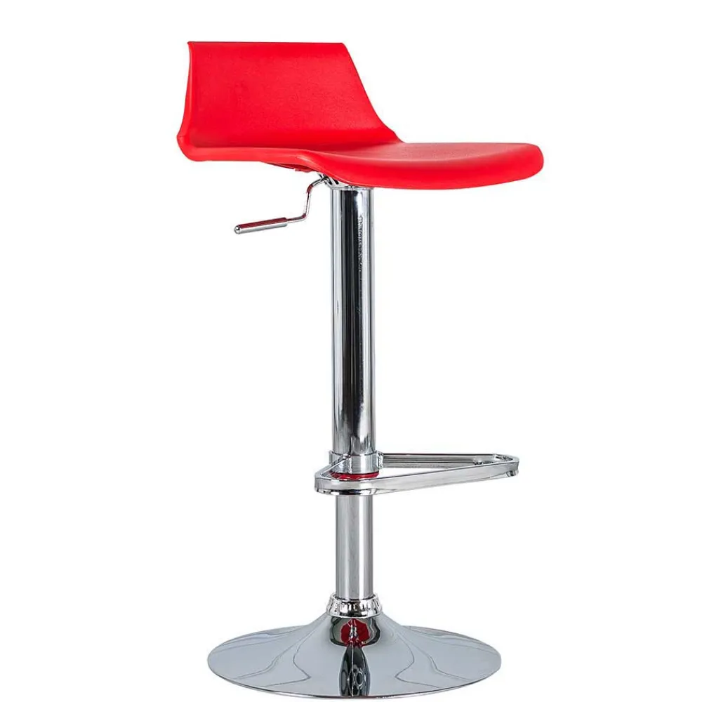 Wohnen Hocker<Kunststoff Barhocker in Rot Pression mit Gestell Chrom