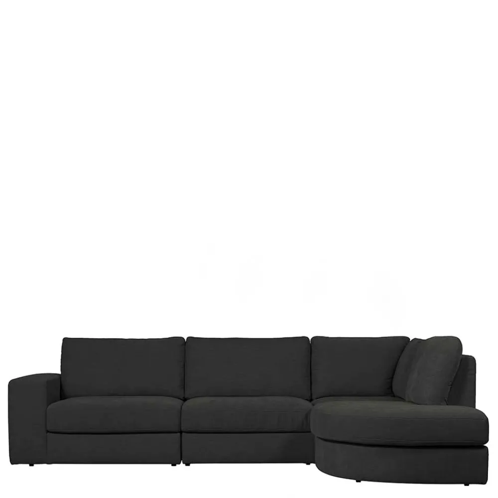 Wohnen Sofas<L Sofa aus Webstoff in Anthrazit - Jilatov