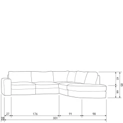 Wohnen Sofas<L Sofa aus Webstoff in Anthrazit - Jilatov