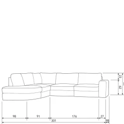 Wohnen Sofas<L Sofa aus Webstoff in Anthrazit - Jilatov