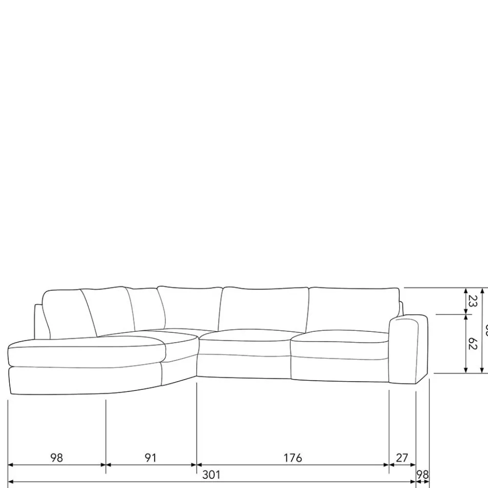 Wohnen Sofas<L Sofa aus Webstoff in Anthrazit - Jilatov