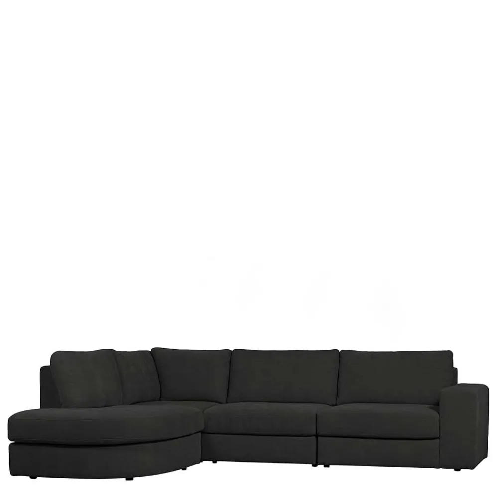 Wohnen Sofas<L Sofa aus Webstoff in Anthrazit - Jilatov