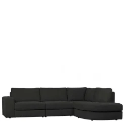 Wohnen Sofas<L Sofa aus Webstoff in Anthrazit - Jilatov