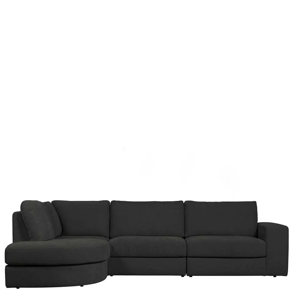 Wohnen Sofas<L Sofa aus Webstoff in Anthrazit - Jilatov