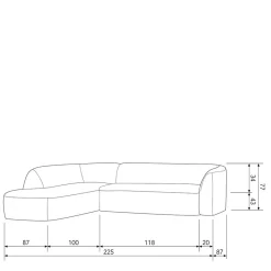Wohnen Sofas<L Sofa im Skandi Design in Grau Chenille - Grandessa