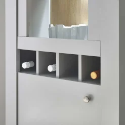 Wohnen Wohnwände<Landhaus Anbauwand in Lichtgrau & Eiche - Buleta (vierteilig)