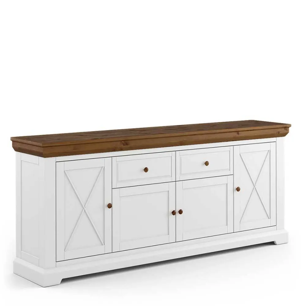 Wohnen Sideboards<Landhaus Anrichte aus Kiefer zweifarbig - Zalya