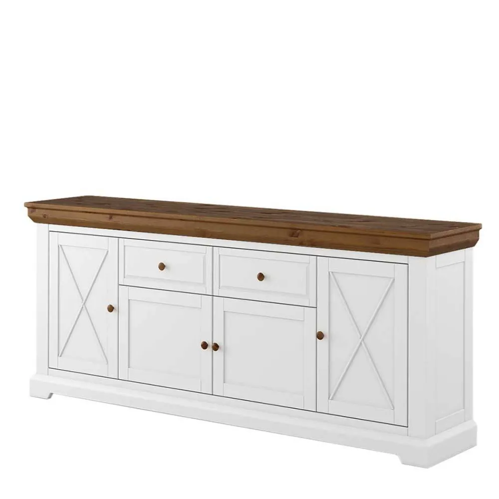 Wohnen Sideboards<Landhaus Anrichte aus Kiefer zweifarbig - Zalya