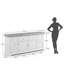 Wohnen Sideboards<Landhaus Anrichte aus Kiefer zweifarbig - Zalya