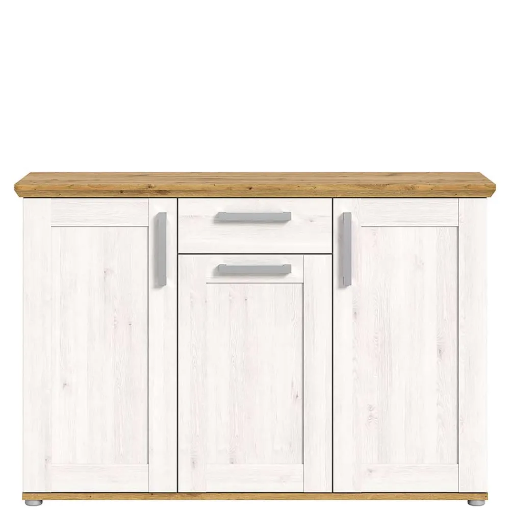 Wohnen Sideboards<Landhaus Anrichte in Holzoptik Lärche Weiß - Tocella