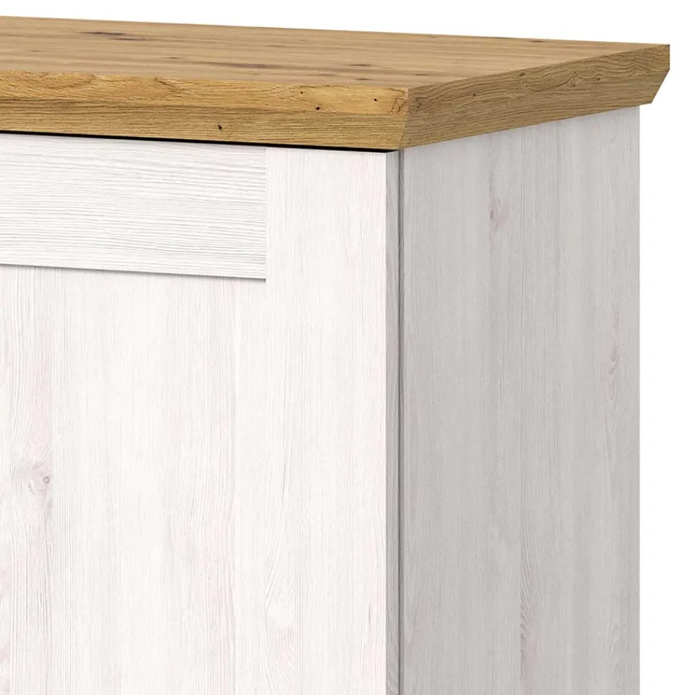 Wohnen Sideboards<Landhaus Anrichte in Holzoptik Lärche Weiß - Tocella