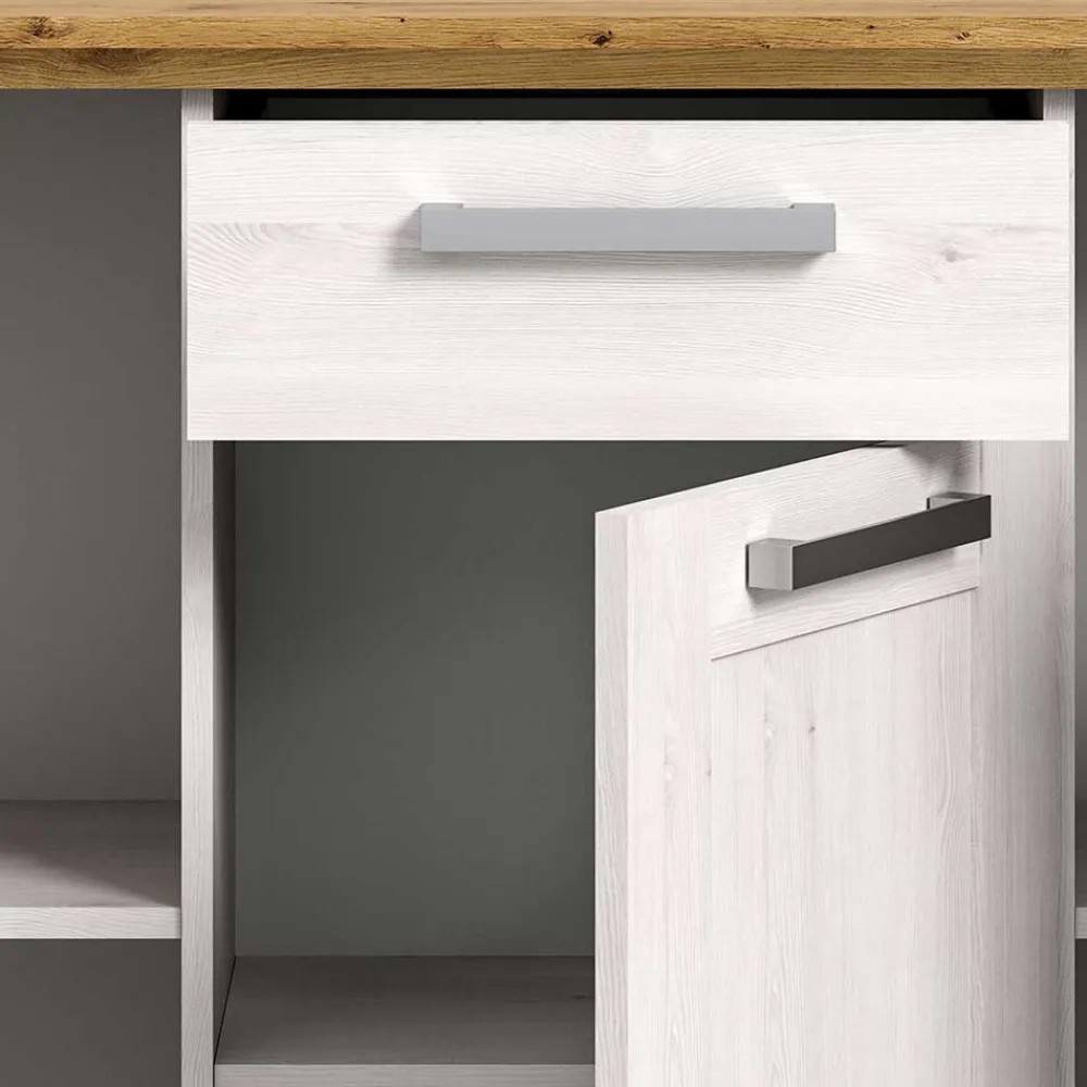 Wohnen Sideboards<Landhaus Anrichte in Holzoptik Lärche Weiß - Tocella