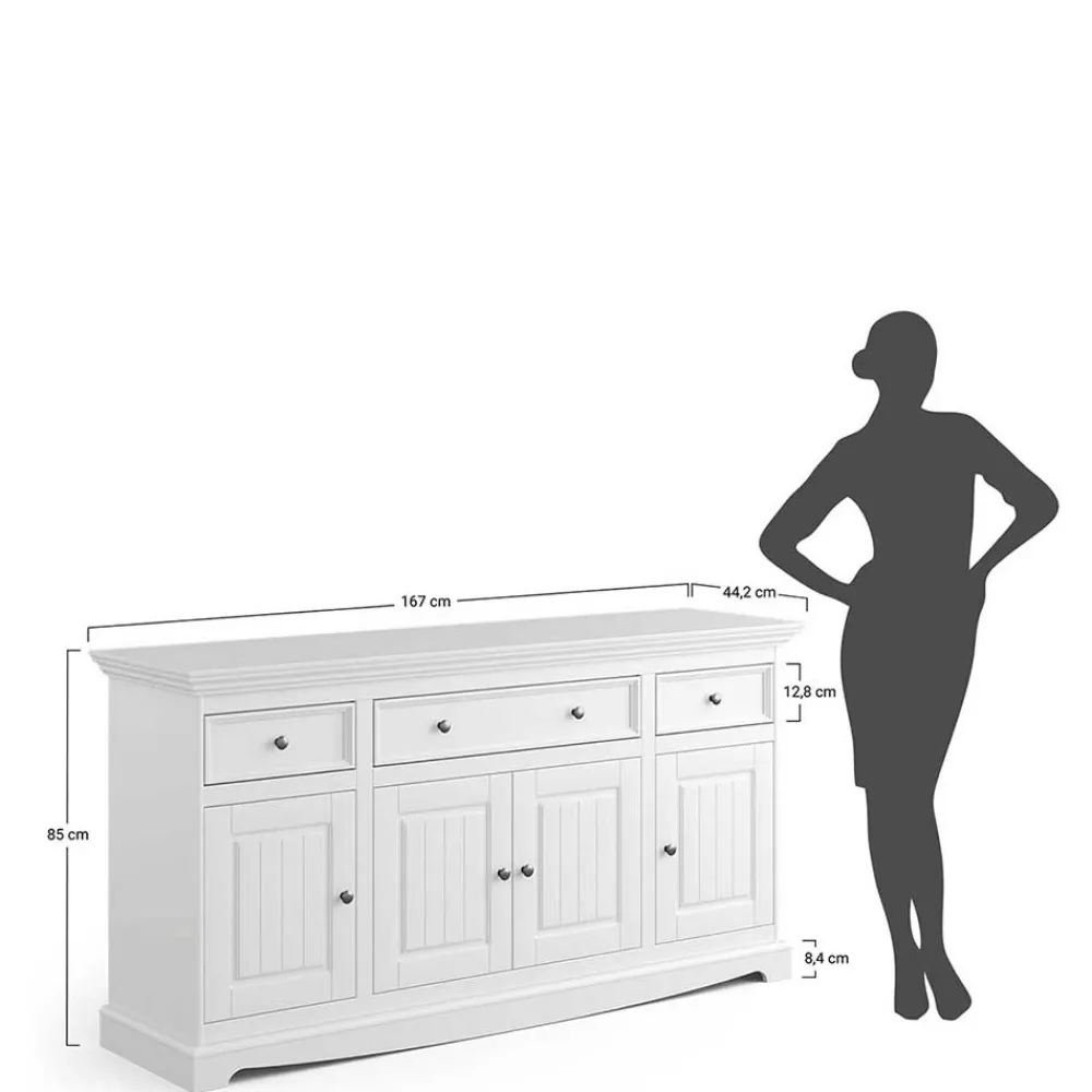 Wohnen Sideboards<Landhaus Anrichte mit Metallgriffen - Bordona