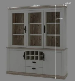 Wohnen Kommoden<Landhaus Buffet Schrank in Weiß Pinie Nedita 184 cm breit