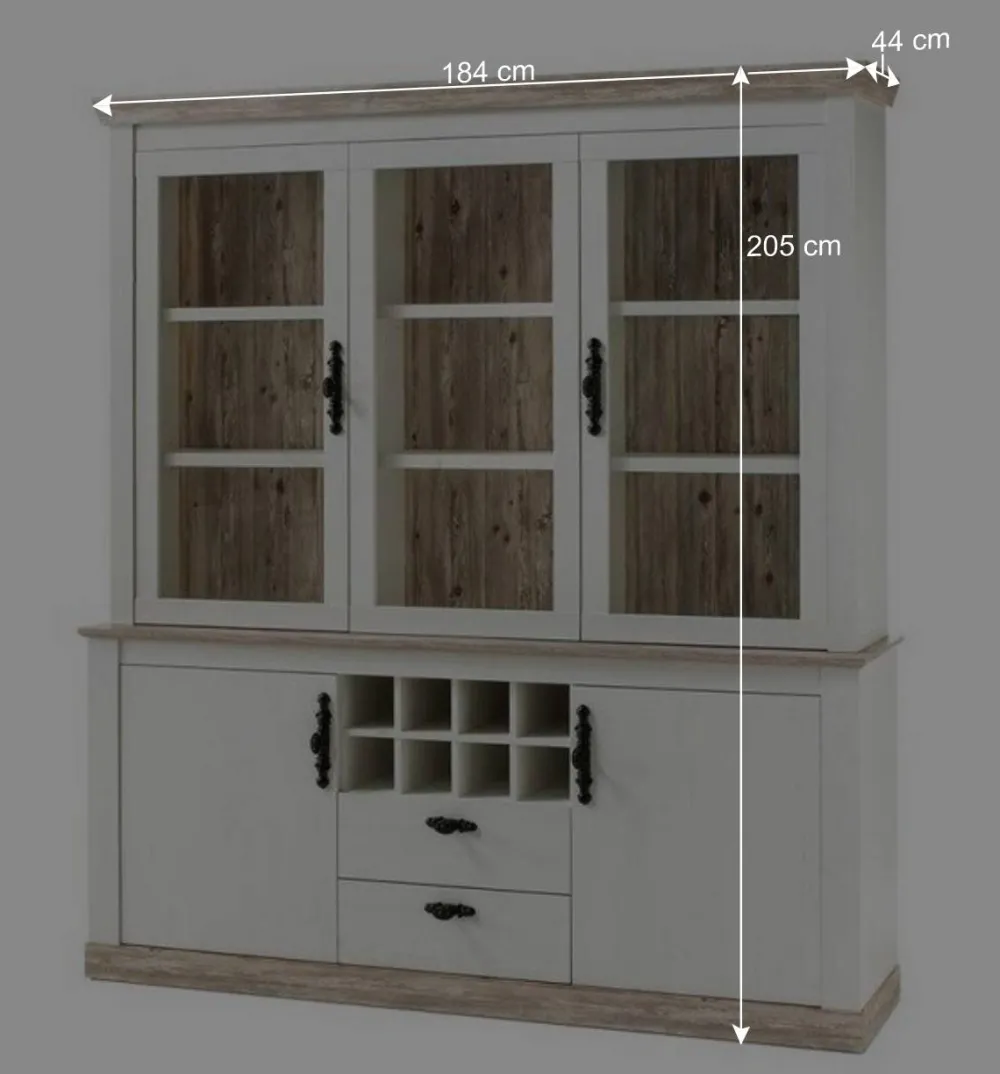 Wohnen Kommoden<Landhaus Buffet Schrank in Weiß Pinie Nedita 184 cm breit