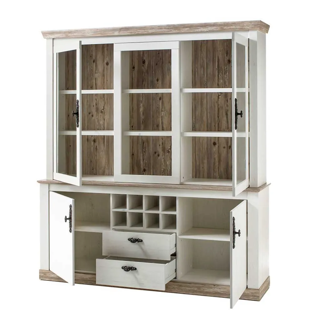 Wohnen Kommoden<Landhaus Buffet Schrank in Weiß Pinie Nedita 184 cm breit