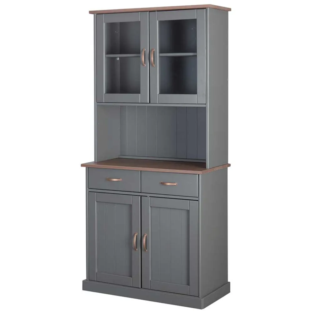 Wohnen Kommoden<Landhaus Buffetschrank in Grau & Braun - Nepplan
