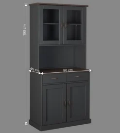 Wohnen Kommoden<Landhaus Buffetschrank in Grau & Braun - Nepplan