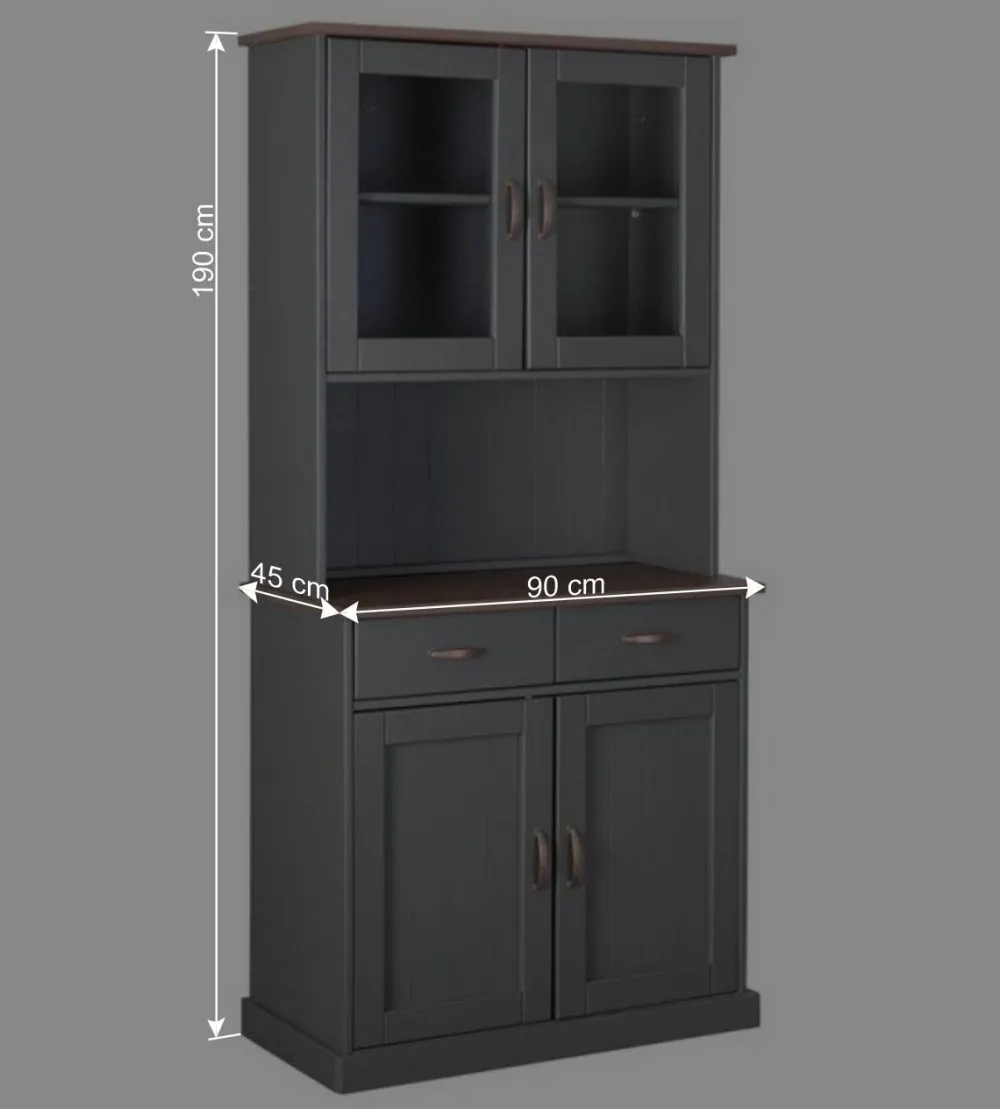 Wohnen Kommoden<Landhaus Buffetschrank in Grau & Braun - Nepplan