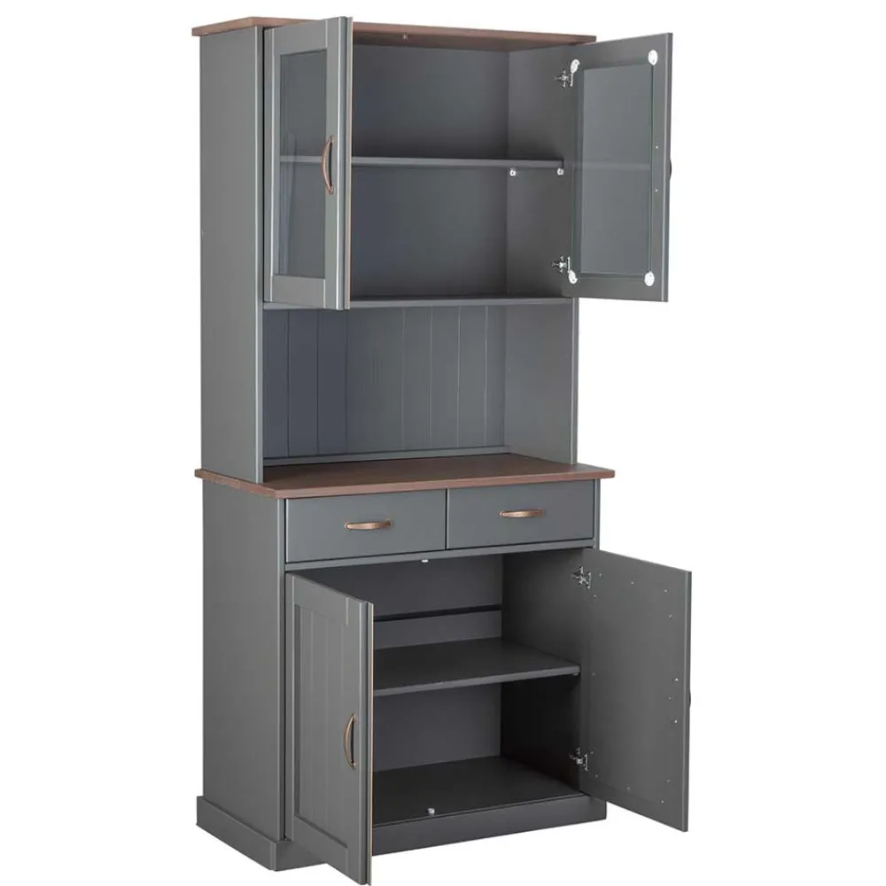 Wohnen Kommoden<Landhaus Buffetschrank in Grau & Braun - Nepplan