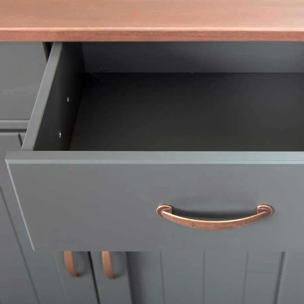 Wohnen Kommoden<Landhaus Buffetschrank in Grau & Braun - Nepplan