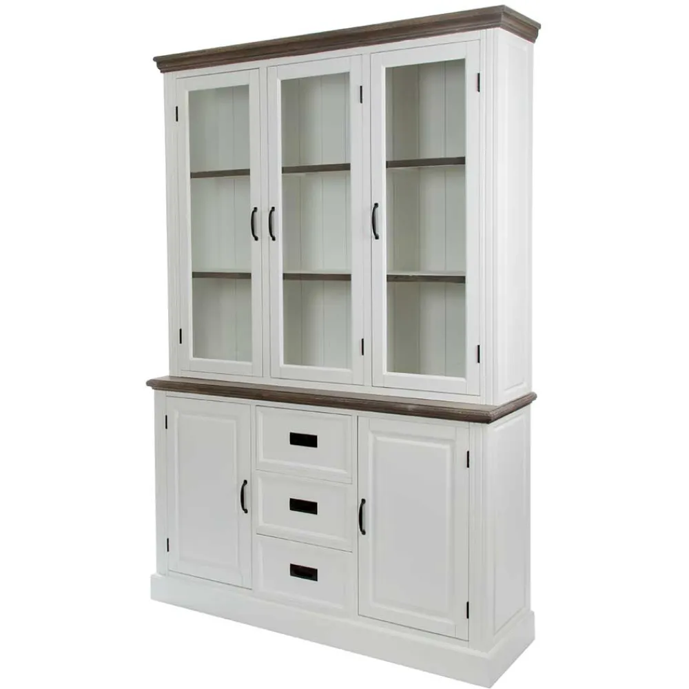 Wohnen Kommoden<Landhaus Buffetschrank in Weiß & Graubraun - Bleaks