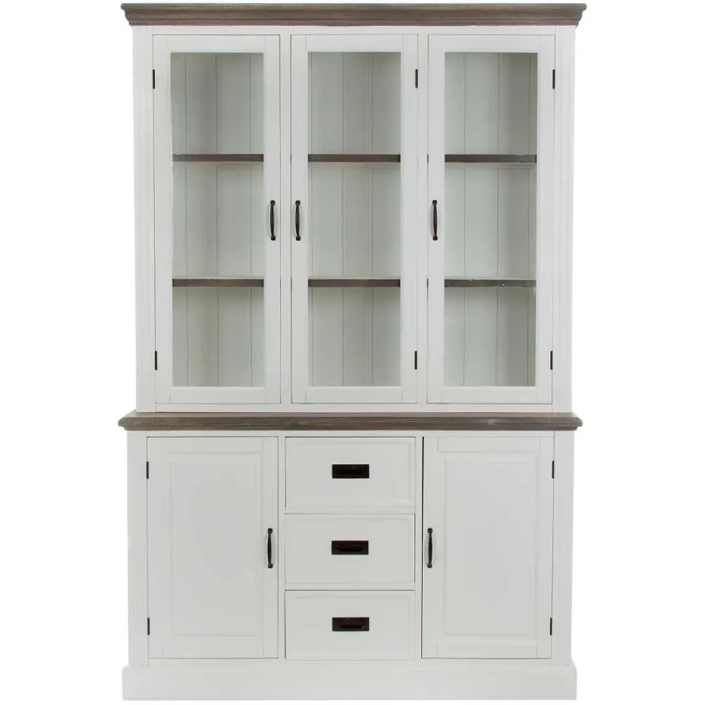 Wohnen Kommoden<Landhaus Buffetschrank in Weiß & Graubraun - Bleaks