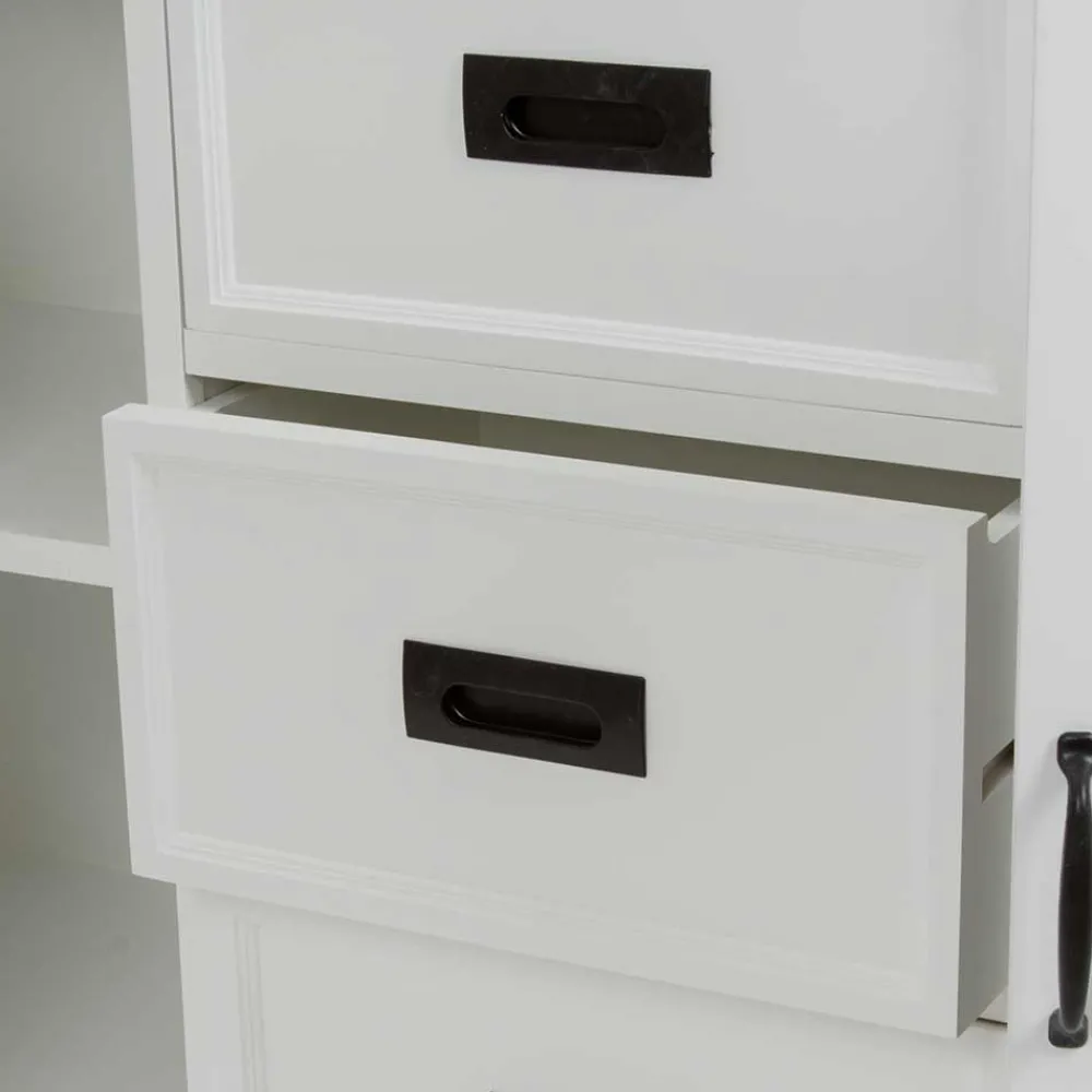 Wohnen Kommoden<Landhaus Buffetschrank in Weiß & Graubraun - Bleaks