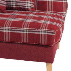 Wohnen Sofas<Landhaus Chaiselongue in Rot mit Karo Muster - Litruna