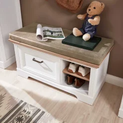 Wohnen Garderoben<Landhaus Dielenmöbel Set zweifarbig - Nurelcas (dreiteilig)