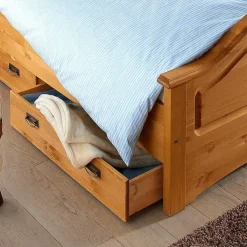 Wohnen Betten<Landhaus Doppelbett Set in Kiefer - Vocoja (dreiteilig)